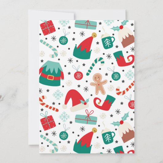 Oh wat een leuk elf kerst 1e verjaardagsfeest kaart (Achterkant)