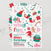 Oh wat een leuk elf kerstfeestje kaart (Voorkant / Achterkant)