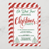 Oh wat een leuk gestreept grillig kerstfeest kaart (Voorkant / Achterkant)