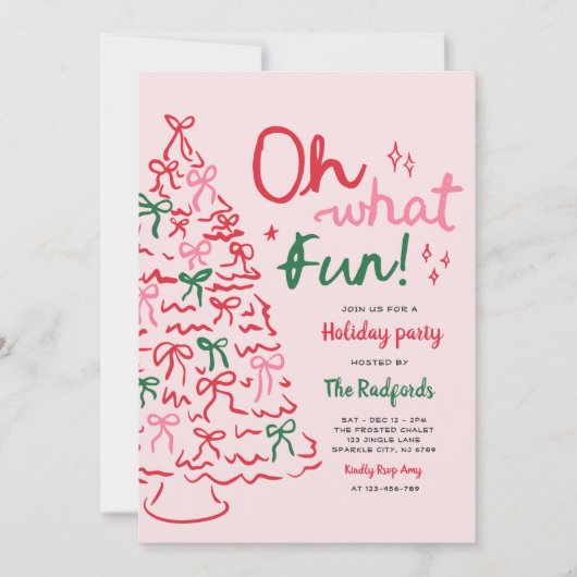 Oh wat een leuk handgetekend kerstfeest kaart (Voorkant)