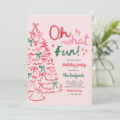 Oh wat een leuk handgetekend kerstfeest kaart (Staand voorkant)