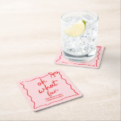 Oh wat een leuk handgetekend kerstfeest kartonnen onderzetters (Insitu)