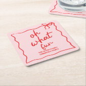 Oh wat een leuk handgetekend kerstfeest kartonnen onderzetters (Schuin)