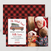 Oh wat een leuk houten wagen plaid kerst foto feestdagenkaart (Voorkant / Achterkant)