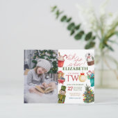 Oh wat een leuk kerst 2e verjaardagsfoto briefkaart (Staand voorkant)