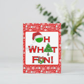 Oh wat een leuk kerst pickleball feest briefkaart (Staand voorkant)