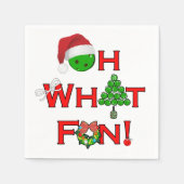 Oh wat een leuk kerst pickleball feest servet (Voorkant)