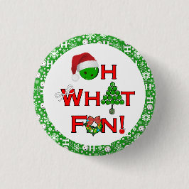 Oh wat een leuk kerst pickleball party groen ho ho ronde button 3,2 cm