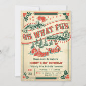 Oh wat een leuk kerst retro verjaardagsfeestje kaart (Voorkant)