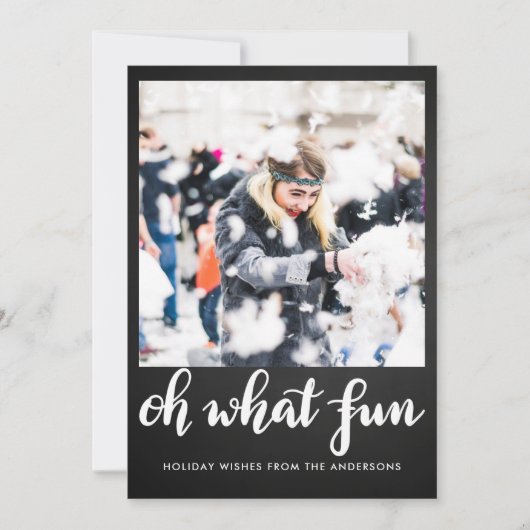Oh wat een leuk kerstfeest | Chalkboard | Foto Feestdagenkaart (Voorkant)
