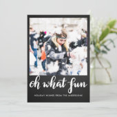 Oh wat een leuk kerstfeest | Chalkboard | Foto Feestdagenkaart (Staand voorkant)