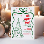 Oh wat een leuk kerstfeest grillig rood groen kaart