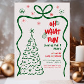 Oh wat een leuk kerstfeest grillig rood groen kaart