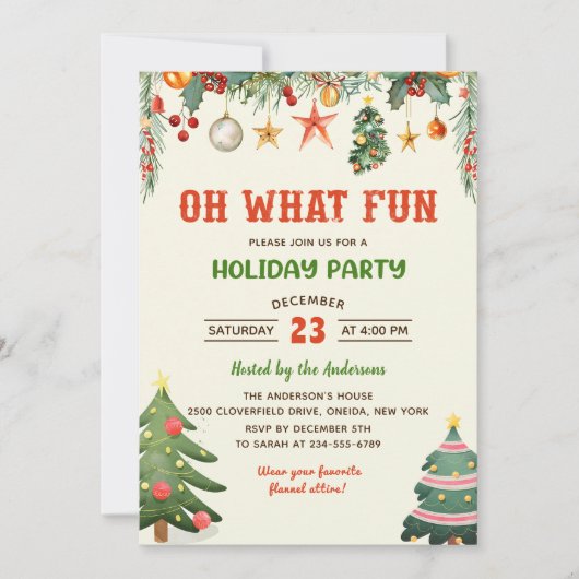 Oh wat een leuk kerstfeest Holly Kaart (Voorkant)