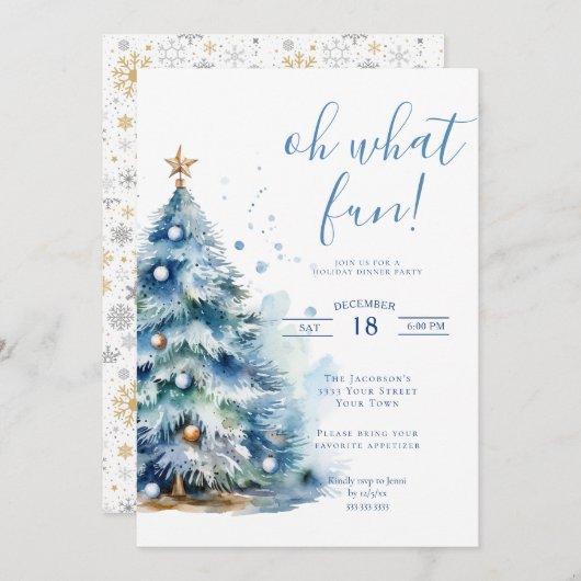 Oh wat een leuk kerstfeest kaart (Voorkant / Achterkant)