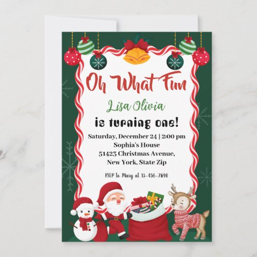 Oh wat een leuk kerstfeest Kerstman Verjaardag Kaart (Voorkant)