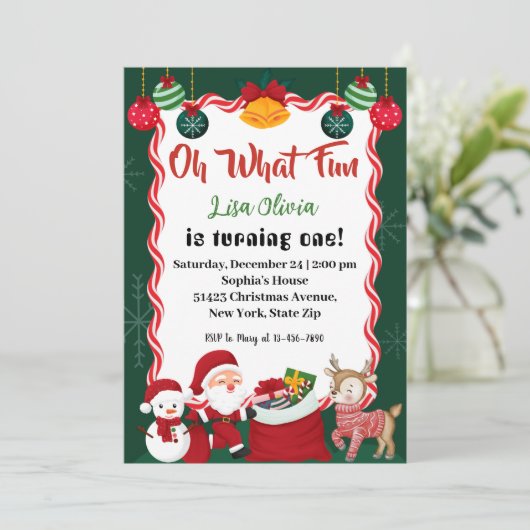 Oh wat een leuk kerstfeest Kerstman Verjaardag Kaart (Staand voorkant)