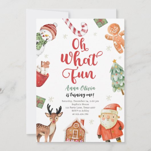 Oh wat een leuk kerstfeest Kerstman Verjaardag Kaart (Voorkant)