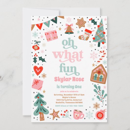 Oh wat een leuk kerstfeestje kaart (Voorkant)