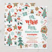 Oh wat een leuk kerstfeestje kaart (Voorkant / Achterkant)