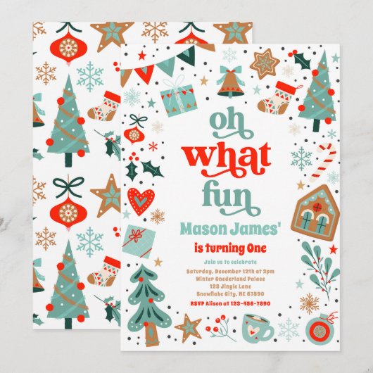 Oh wat een leuk kerstfeestje kaart (Voorkant / Achterkant)