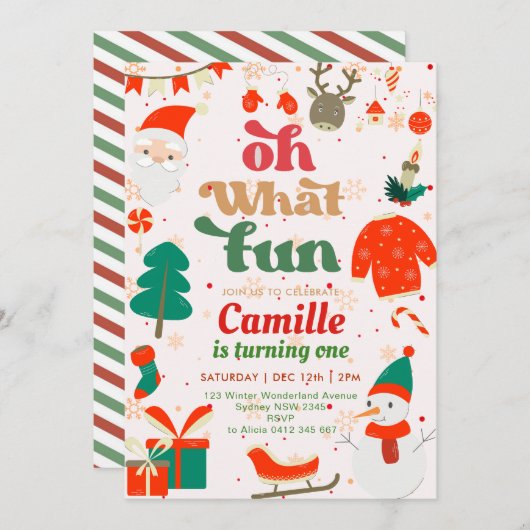 Oh wat een leuk kerstfeestje kaart (Voorkant / Achterkant)