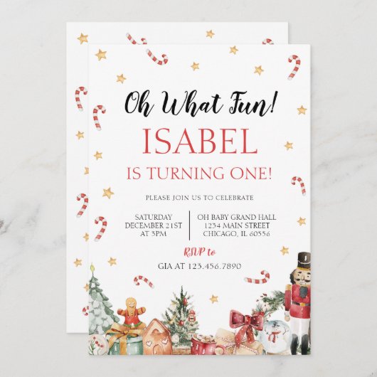 Oh wat een leuk kerstfeestje kaart (Voorkant / Achterkant)