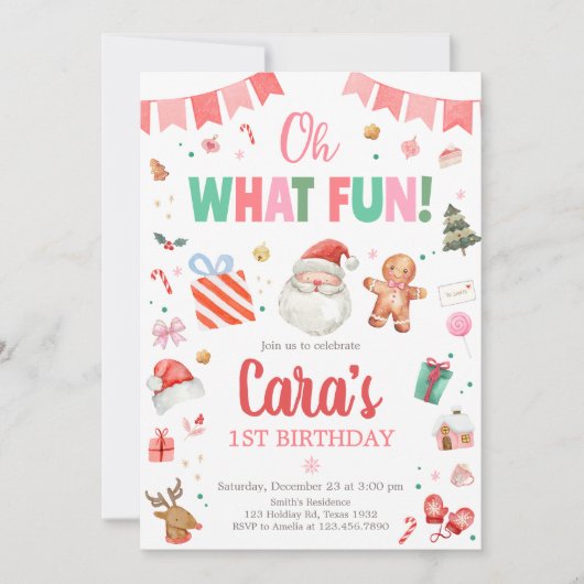 Oh wat een leuk kerstfeestje kaart (Voorkant)