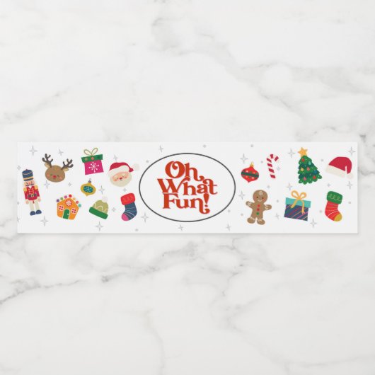 Oh wat een leuk kerstfeestje waterfles etiket (Enkel label)