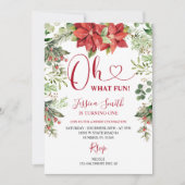 Oh wat een leuk kerstgroen verjaardagsfeestje kaart (Voorkant)