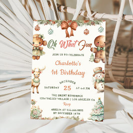 Oh wat een leuk kerstkoekjes 1e verjaardagsfeestje kaart