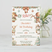 Oh wat een leuk kerstkoekjes 1e verjaardagsfeestje kaart (Staand voorkant)