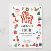 Oh wat een leuk kerstwinter verjaardagsfeest kaart (Voorkant)