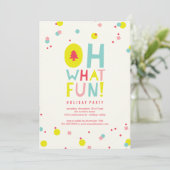 Oh wat een leuk kleurrijk Confetti feestje uitnodi Kaart (Staand voorkant)