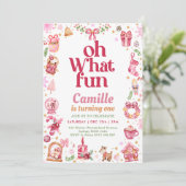 Oh wat een leuk meisje kerstverjaardag kaart (Staand voorkant)