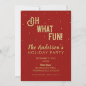 Oh wat een leuk rood goud kerstfeest kaart (Voorkant)