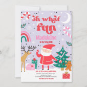 Oh wat een leuk roze kerstman verjaardagsfeestje kaart (Voorkant)