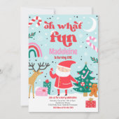 Oh wat een leuk roze kerstman verjaardagsfeestje kaart (Voorkant)