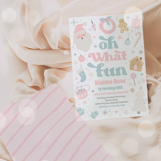 Oh wat een leuk roze pastel kerstfeest kaart