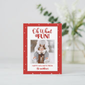 Oh wat een leuk Schattige script kerstfoto Feestdagenkaart (Staand voorkant)