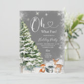 Oh wat een leuk Schattige zilveren dierhert Kaart (Staand voorkant)