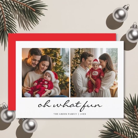 Oh Wat een leuk script Familie Kerstkaart