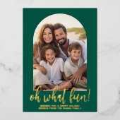 Oh Wat een leuk script - Foto - Moody Green Botani Folie Feestdagenkaart (Voorkant)