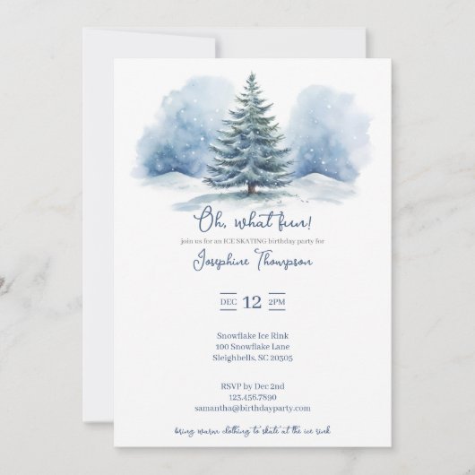 Oh, wat een leuk Sneeuw Evergreen Winter Verjaarda Kaart (Voorkant)