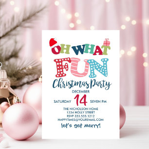 Oh wat een leuk typografie kerstfeest kaart