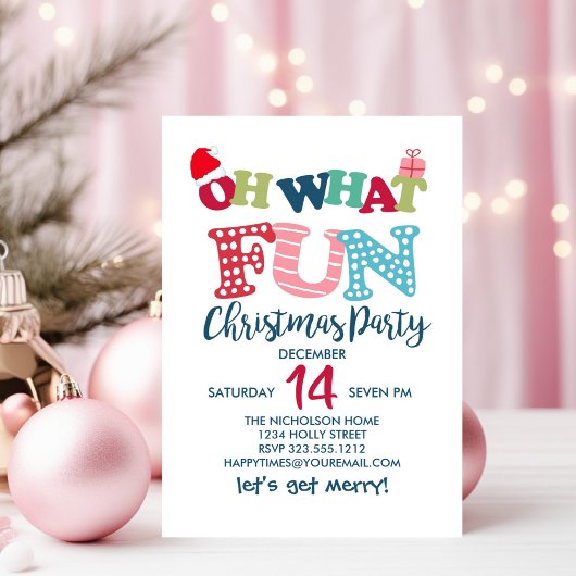 Oh wat een leuk typografie kerstfeest kaart