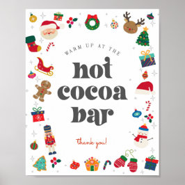 Oh Wat een leuk Winter Kerstmis Hot Cacao Bar Teke Poster