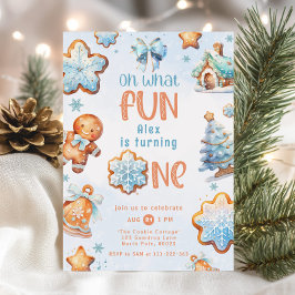 Oh wat een leuke blauwe jongen Kerstmis 1e verjaar Kaart