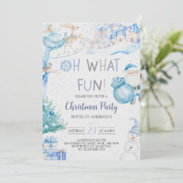 Oh wat een leuke blauwe kerstfeest uitnodiging