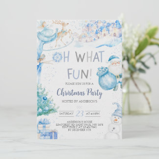 Oh wat een leuke blauwe kerstfeest uitnodiging